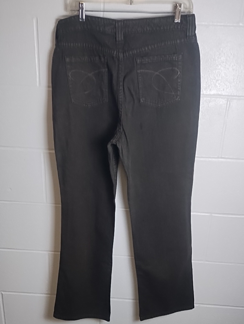 34 X 29.5 Chico's Platinum Stretch Denim Jean Dark Green